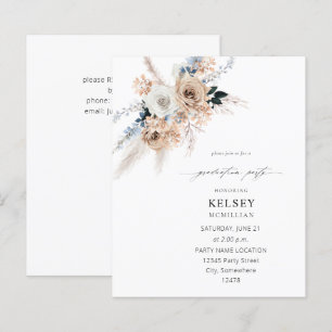 Budget Blue & Beige Boho Floral Graduation Party