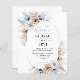 Budget Blue & Beige Boho Floral Wedding 2