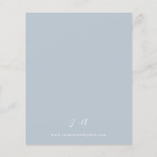 Budget Blue & Beige Boho Floral Wreath Wedding B (Rückseite)