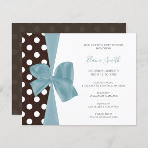 Budget Blue Bow Boy Baby Shower Einladungen