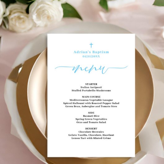 Budget Blue Boy Floral Wreath Taufmenü