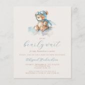 Budget Blue Boy Teddy Bear QR Code Babydusche (Vorderseite)