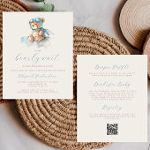 Budget Blue Boy Teddy Bear QR Code Babydusche