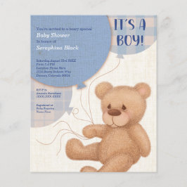 BUDGET Blue Boys Teddy Bear Baby Shower laden ein