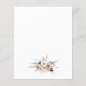 Budget Blue Champagne Floral Brautparty Einladung (Rückseite)