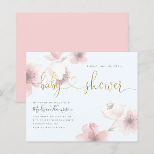 Budget Blue Cherry Blossom Floral Baby Dusche