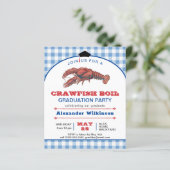 BUDGET Blue Crawfish Boil GRAD 3 Foto Einladung (Stehend Vorderseite)