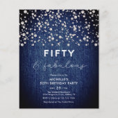 BUDGET Blue Denim & Pearls Fabulous 50. Geburtstag Flyer (Vorne)