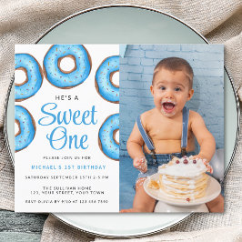 Budget Blue Donut 1. Foto Geburtstagsparty Einladu