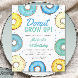 Budget Blue Donut 1. Geburtstag Einladung
