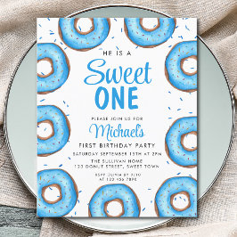 Budget Blue Donut Boys erste Geburtstagseinladung