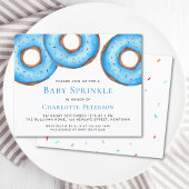 Budget Blue Donuts Boy Baby Sprinkle Einladung
