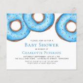 Budget Blue Donuts Boy's Baby Shower Einladung (Vorderseite)