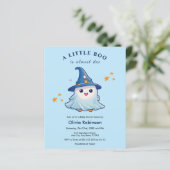 Budget Blue Ein kleines Boo Baby Dusche Einladung (Stehend Vorderseite)