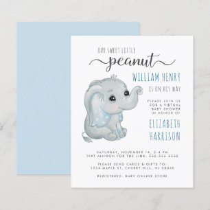 Budget Blue Elephant Virtual Baby Boy Dusche