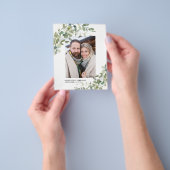 BUDGET Blue Eucalyptus Wedding Foto Save the Date Flyer (Gruppe)