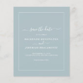 BUDGET Blue Eucalyptus Wedding Foto Save the Date Flyer (Hinten)