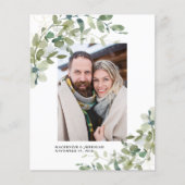 BUDGET Blue Eucalyptus Wedding Foto Save the Date Flyer (Vorne)