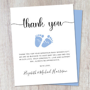 Budget Blue Feet Babydusche Danke Karte