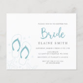 Budget Blue Flip Flops Beach Brautparty Einladung (Vorderseite)