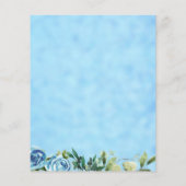 Budget Blue Floral Bear Boy Baby Dusche Einladung (Rückseite)