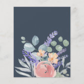 Budget Blue Floral & Eucalyptus Watercolor Wedding (Rückseite)