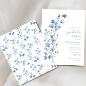 Budget Blue Floral Girl Graduation Party lädt ein