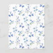 Budget Blue Floral Girl Graduation Party lädt ein Flyer (Hinten)