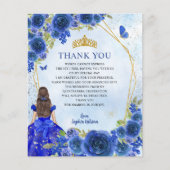Budget Blue Floral Princess Quinceañera Vielen Dan (Vorderseite)