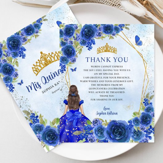 Budget Blue Floral Princess Quinceañera Vielen Dan