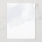 Budget Blue Floral Probe Dinner Einladungen (Rückseite)