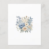 Budget Blue Floral Quinceañera Einladung Flyer (Hinten)