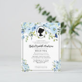 Budget Blue Floral Regency High Tee Brautparty (Stehend Vorderseite)