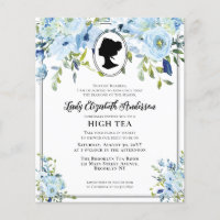 Budget Blue Floral Regency High Tee Brautparty