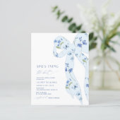 BUDGET Blue Floral Sie ist binden Knoten Brautpart (Stehend Vorderseite)