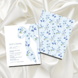 BUDGET Blue Floral Sie ist binden Knoten Brautpart Flyer