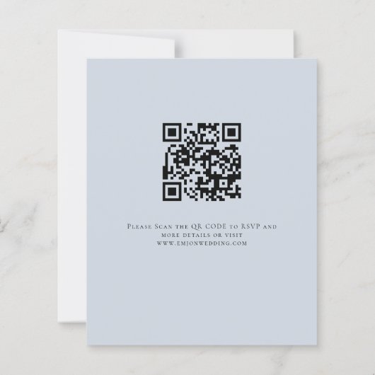 Budget Blue Florals QR Code Wedding Abend Party (Rückseite)