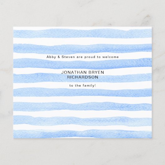 Budget Blue Foto Begrüßung Geburtsankündigung Flye Flyer (Hinten)