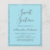 Budget Blue Glitzer 16 . Geburtstag Birthday Flyer (Hinten)