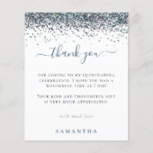 Budget Blue Glitzer Foto Quinceanera Vielen Dank (Vorderseite)