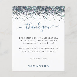 Budget Blue Glitzer Foto Quinceanera Vielen Dank