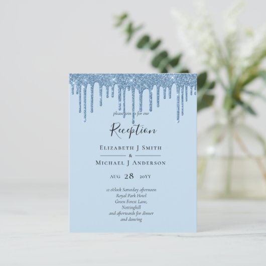 BUDGET Blue Glitzer Hochzeitsempfang (Stehend Vorderseite)