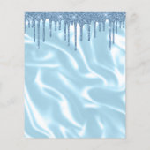 Budget Blue Glitzer Satin Brautparty Einladung (Rückseite)