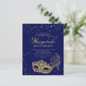 BUDGET Blue Gold Glitzer Masquerade Sweet 16 (Stehend Vorderseite)