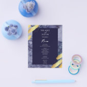 Budget Blue Gold Paint Marble Wedding Flyer (Einzeln)