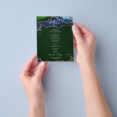 Budget Blue Green Agate Wedding Menu Flyer (Gruppe)