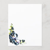 Budget Blue Grey Floral Wedding Einladung (Rückseite)