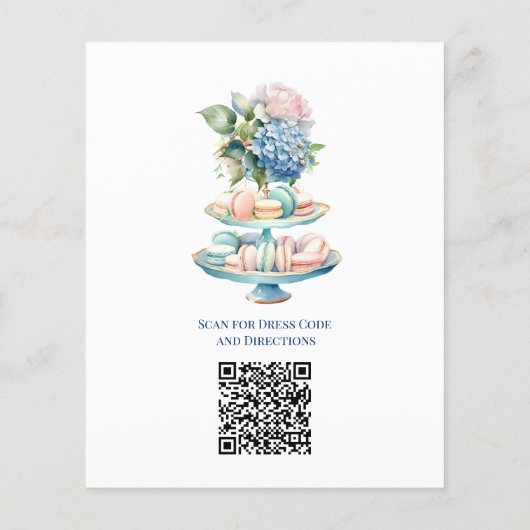 Budget Blue Hydrangea Brautparty Tea QR Code (Rückseite)