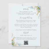 Budget Blue Hydrangea Floral Elegant Wedding Einladung (Rückseite)
