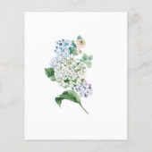 Budget Blue Hydrangea Hochzeitseinladung (Rückseite)